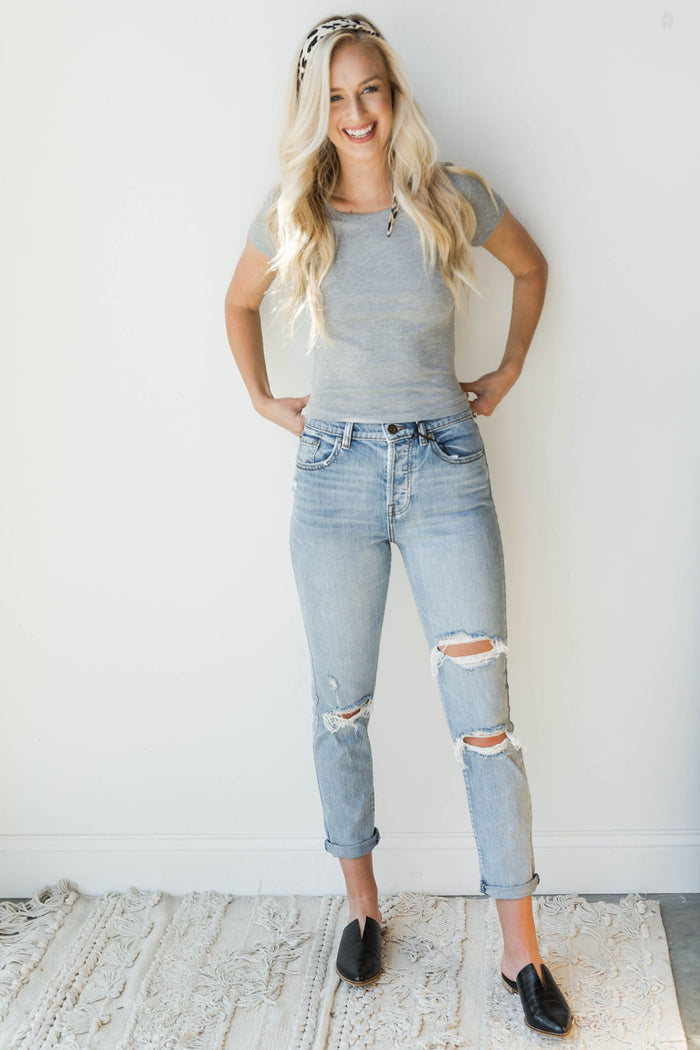 mode, ribbed round neck crop