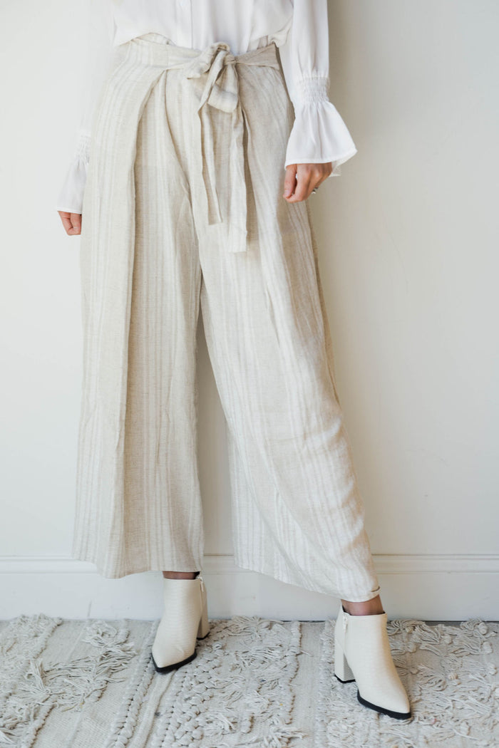 mode, sash tie wide leg pants