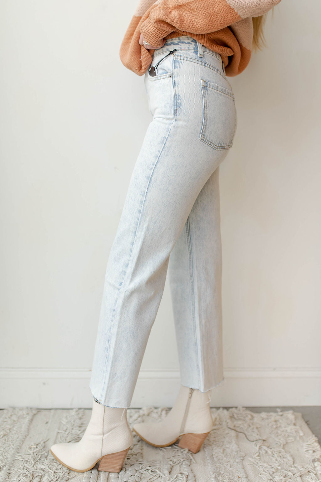 mode, gabi crop flare wvn denim pant