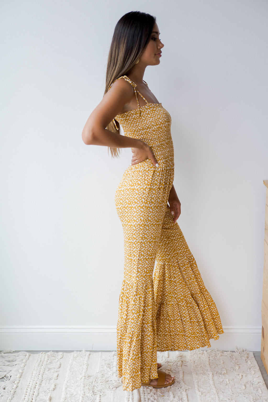 mode, with the flow jumpsuit