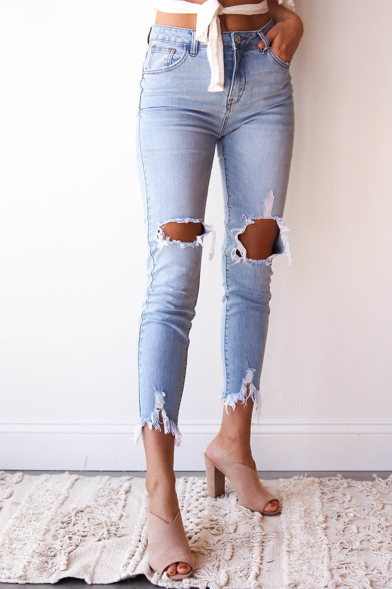 mode, Keely high rise distressed denim