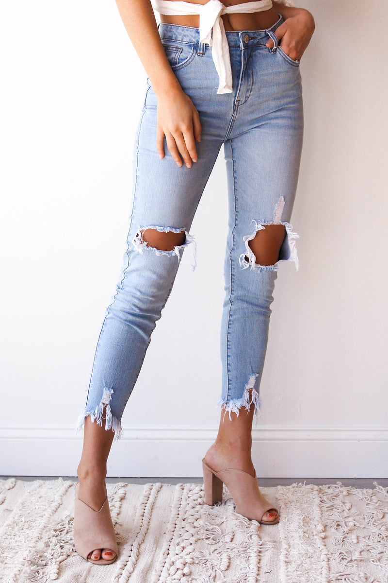 mode, Keely high rise distressed denim