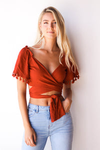 mode, tassel wrap top