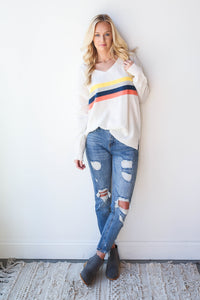 mode, living color striped sweater