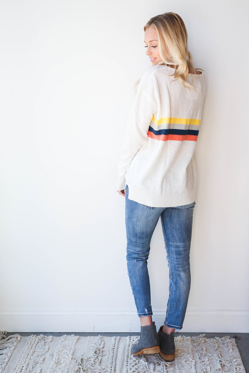 mode, living color striped sweater