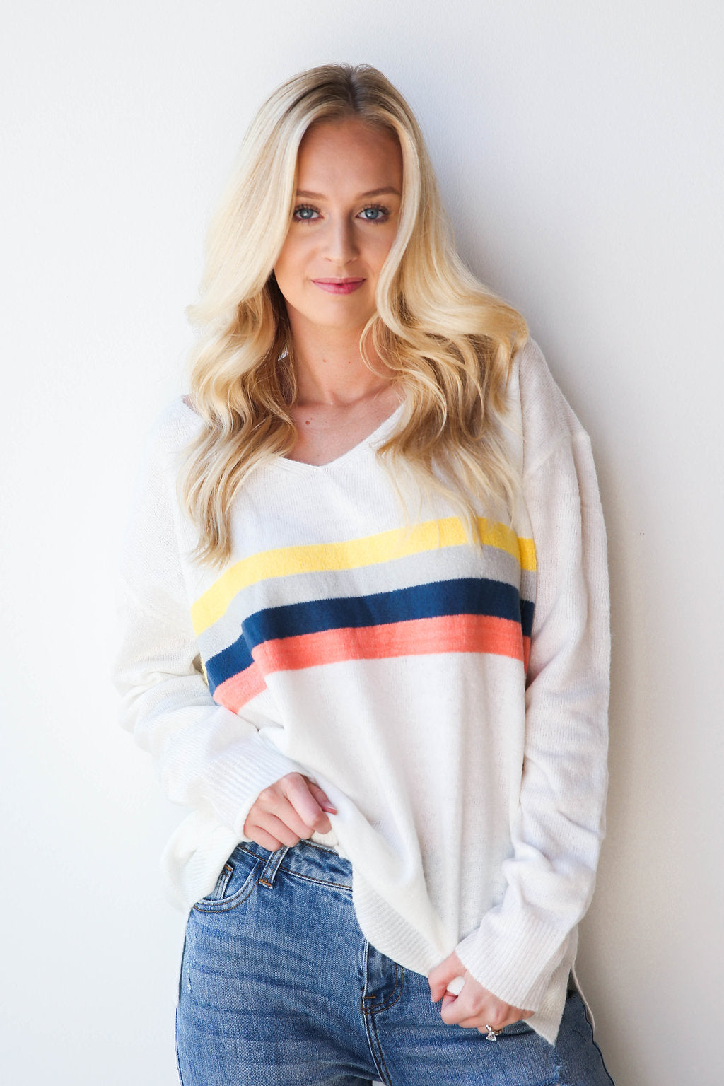 mode, living color striped sweater