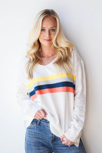 mode, living color striped sweater