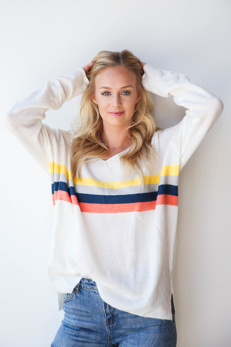 mode, living color striped sweater