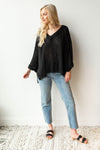 mode, deep v, bell sleeve light sweater