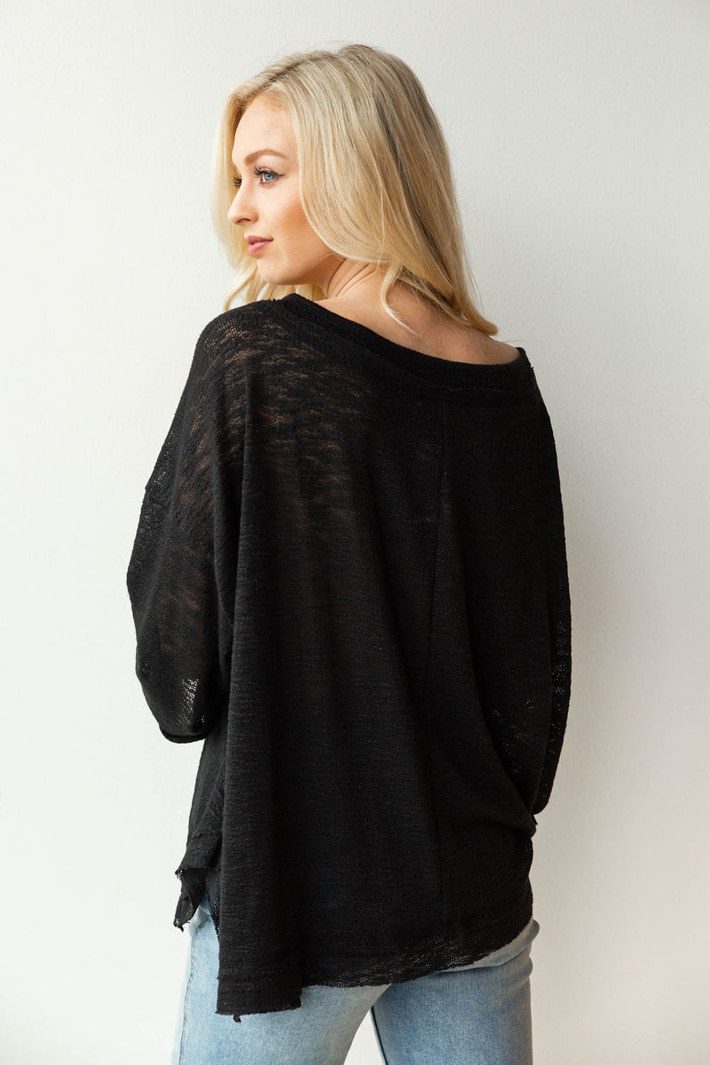mode, deep v, bell sleeve light sweater