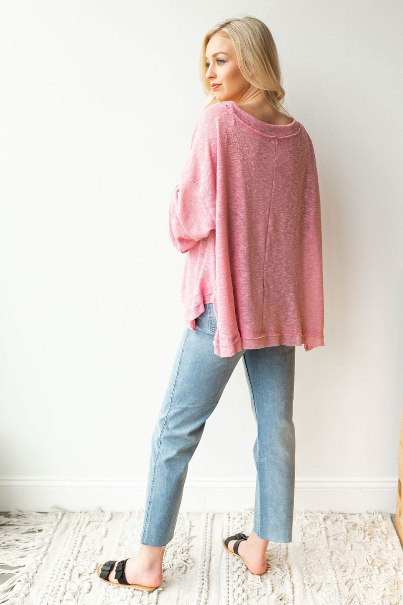 mode, deep v, bell sleeve light sweater