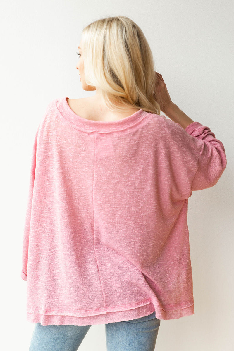 mode, deep v, bell sleeve light sweater