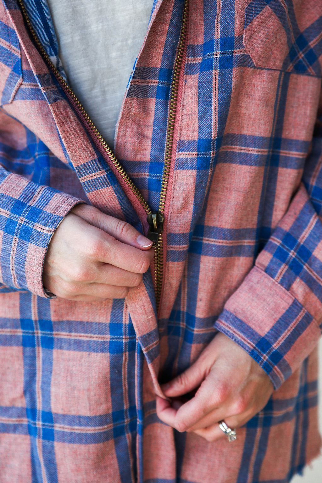 mode, inside and out plaid jacket