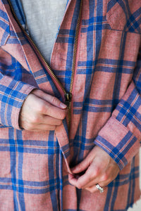 mode, inside and out plaid jacket