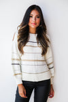 mode, Jacey metallic stripes sweater