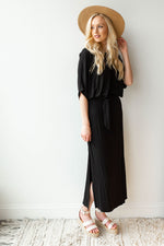 mode, never alone tie waist, side slit dress