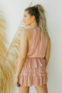 mode, ruffles and roses dress