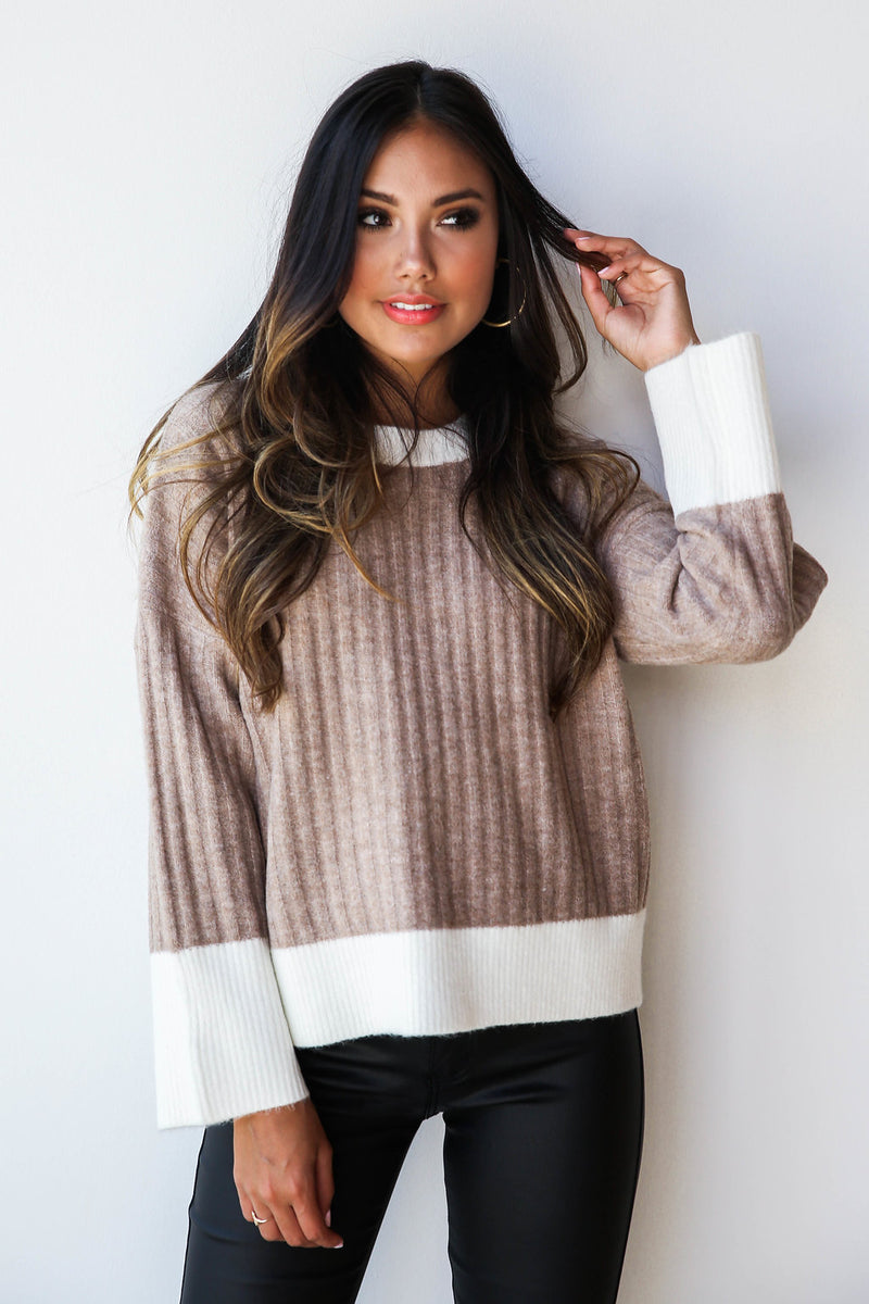 mode, classic color block knit