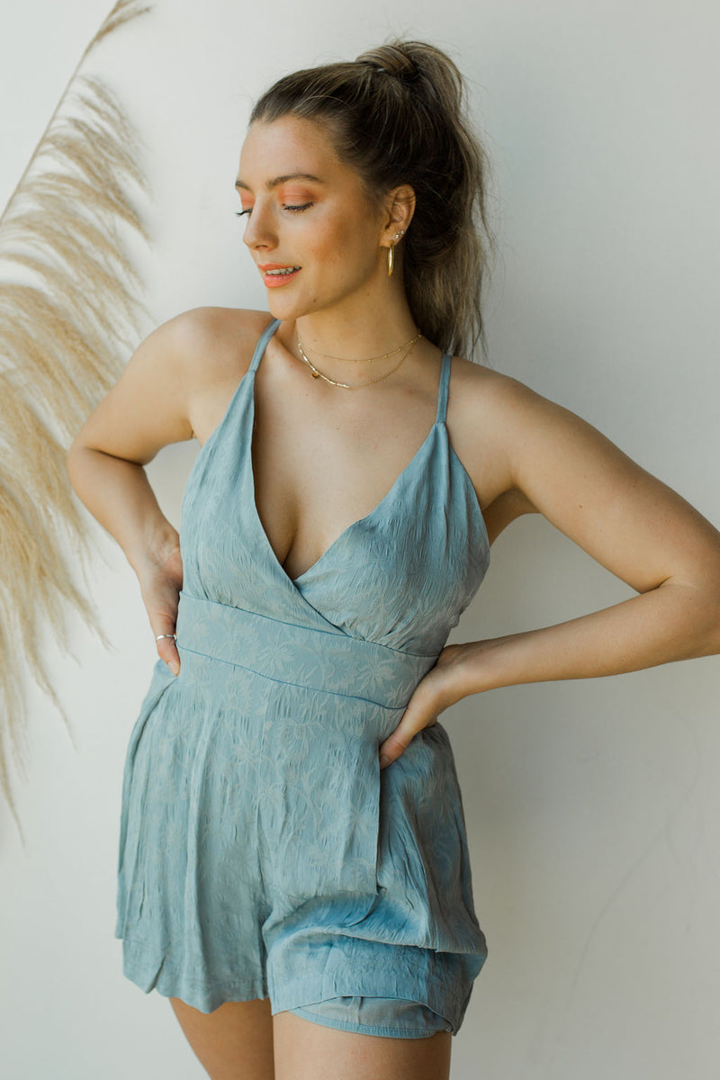 mode, leila woven tank romper
