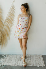 mode, floral linen dress