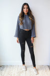 mode, velvet ties cropped hoodie