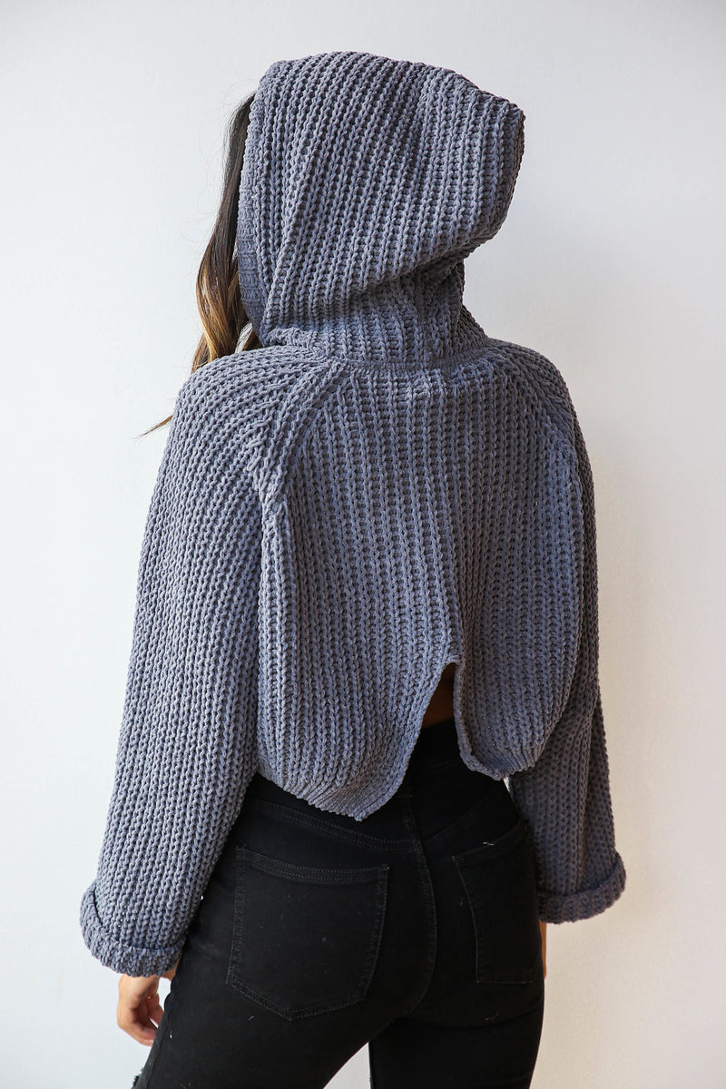 mode, velvet ties cropped hoodie