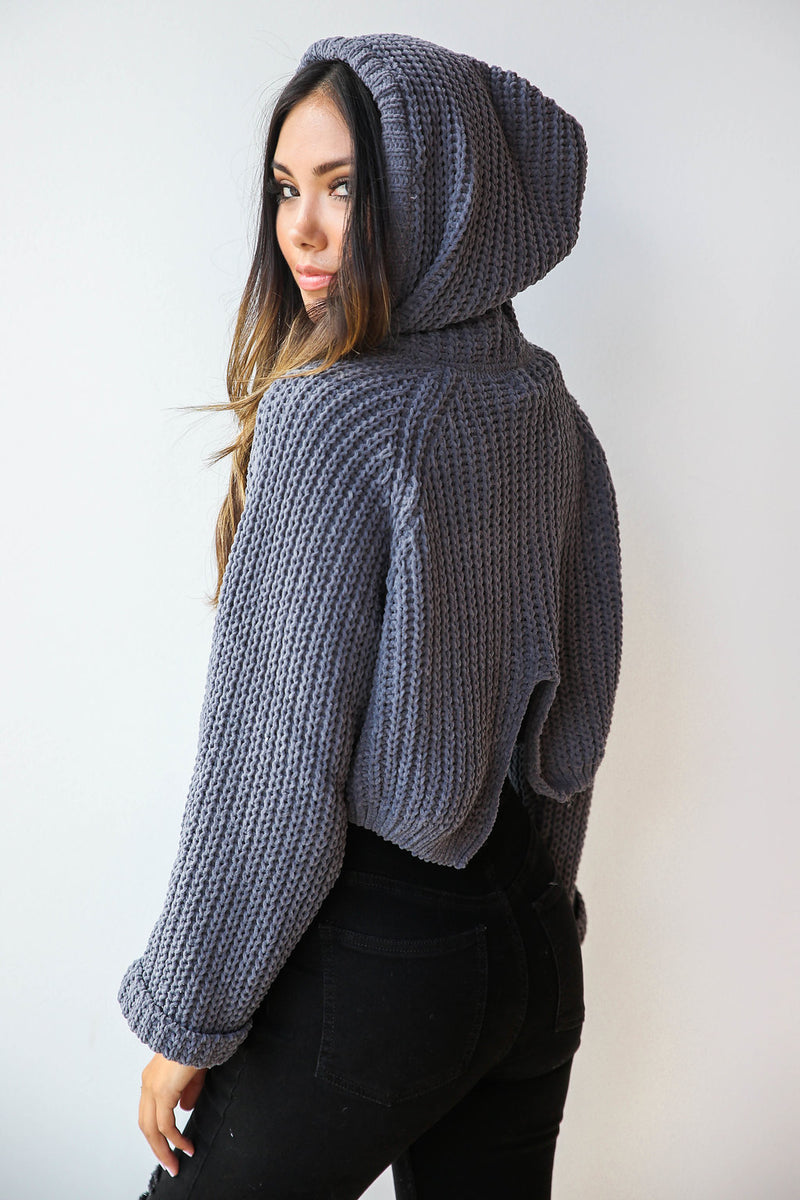 mode, velvet ties cropped hoodie