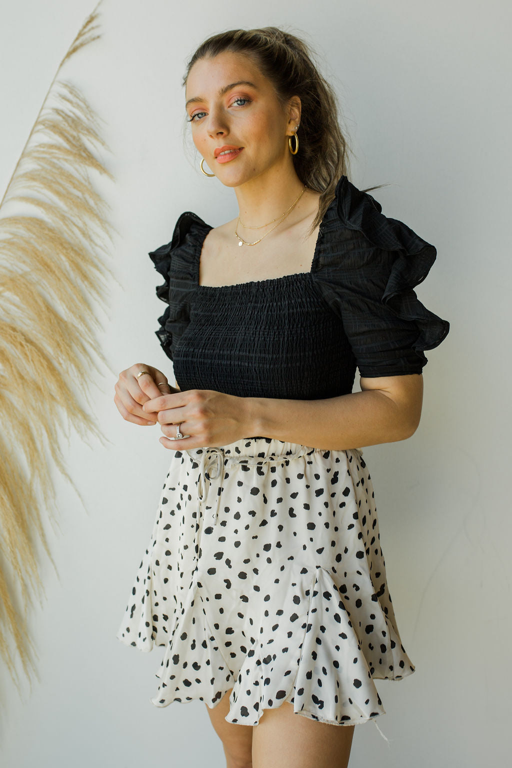 mode, I feel pretty spotted skirt