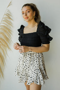 mode, I feel pretty spotted skirt