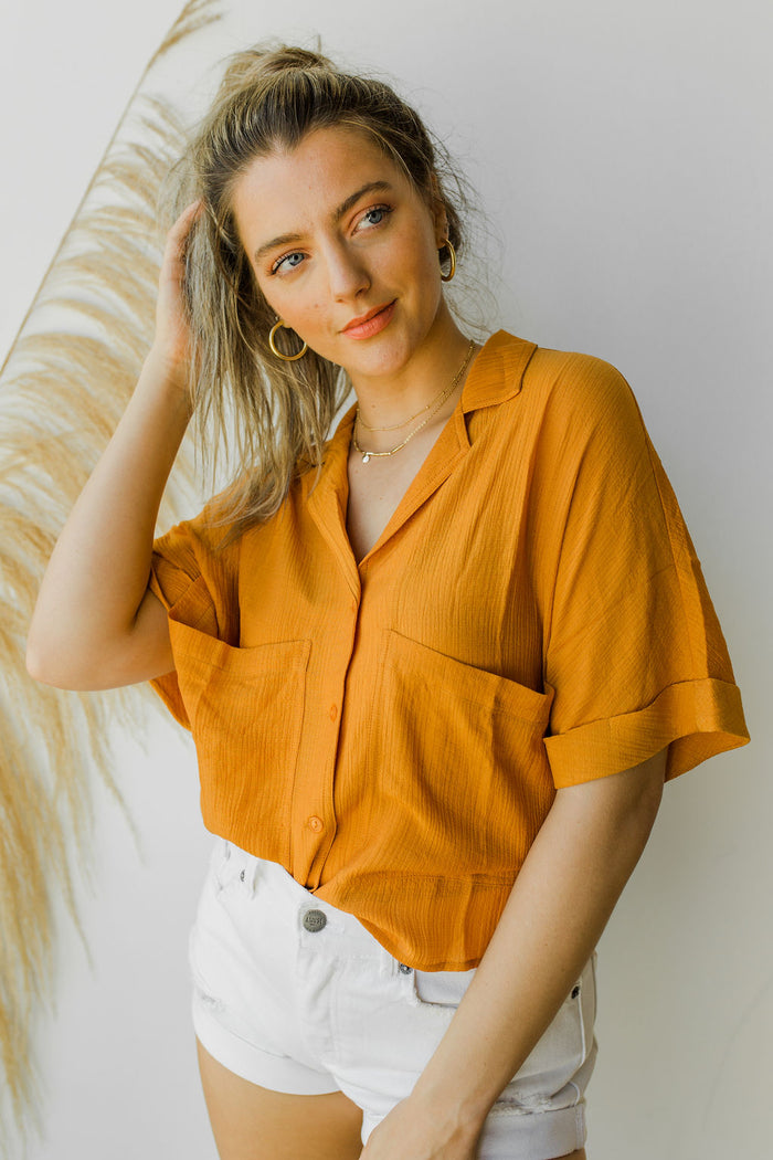 mode, slouchy crop blouse