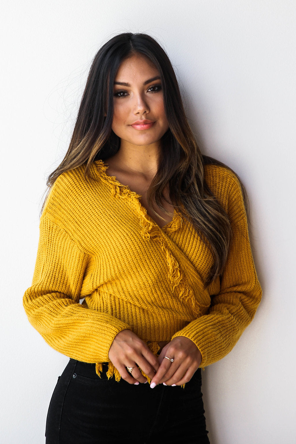 mode, the little things wrap sweater