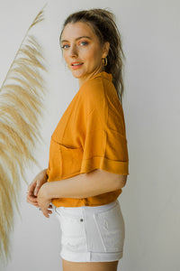 mode, slouchy crop blouse