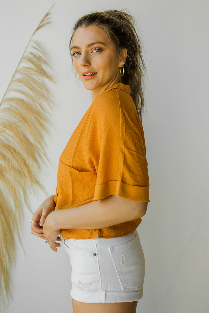 mode, slouchy crop blouse