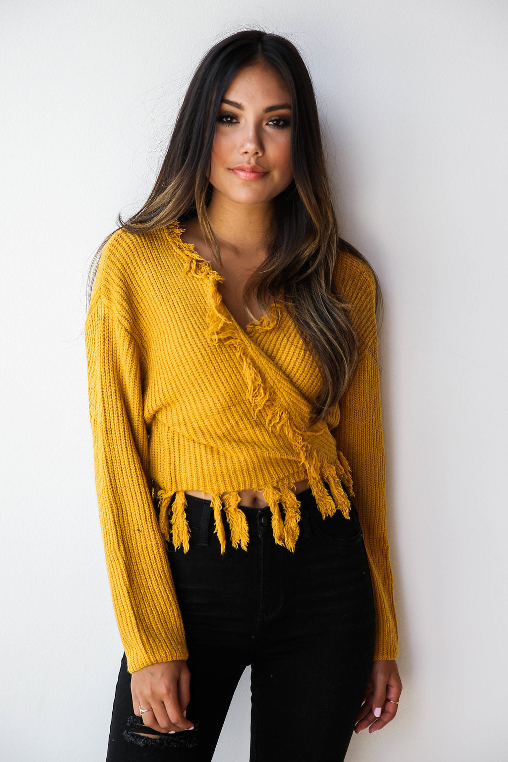mode, the little things wrap sweater