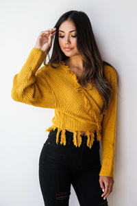 mode, the little things wrap sweater