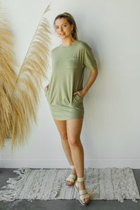 mode, pocket tee dress