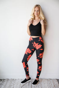 mode, hibiscus leggings