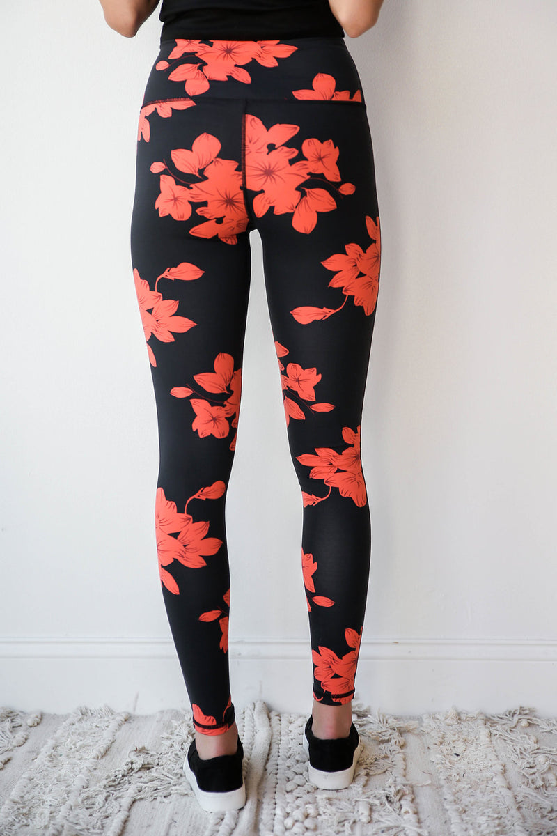 mode, hibiscus leggings