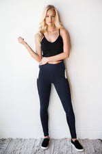 mode, laser cut color block leggings