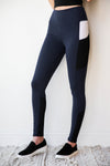 mode, laser cut color block leggings