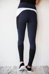mode, laser cut color block leggings