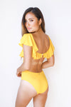 mode, golden girl monokini