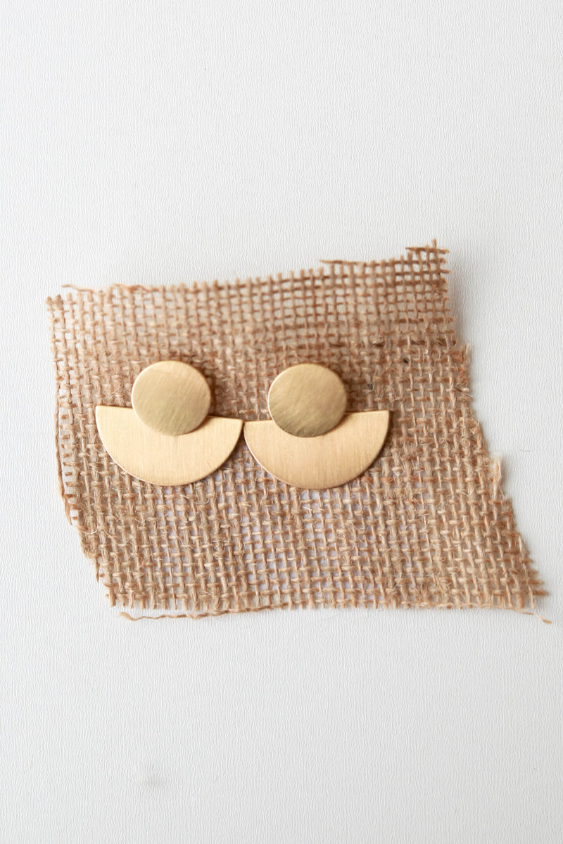 mode, half circle full circle earring