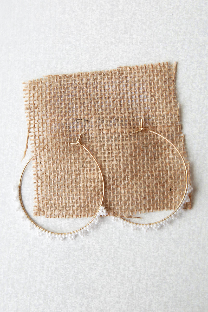 mode, dainty beaded hoops