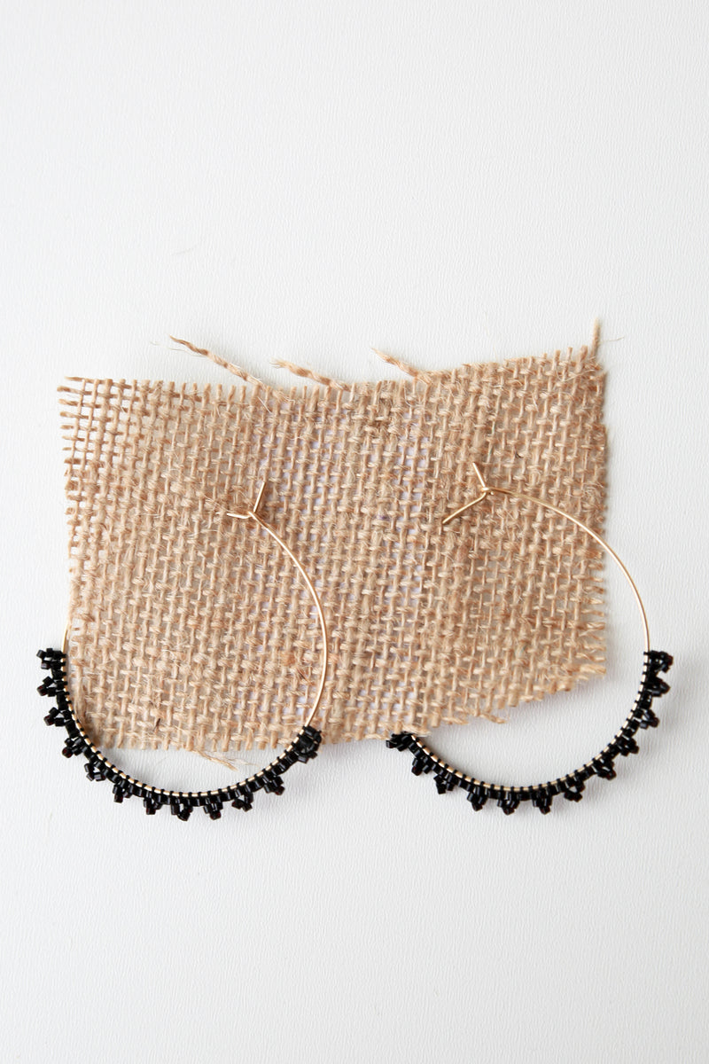 mode, dainty beaded hoops