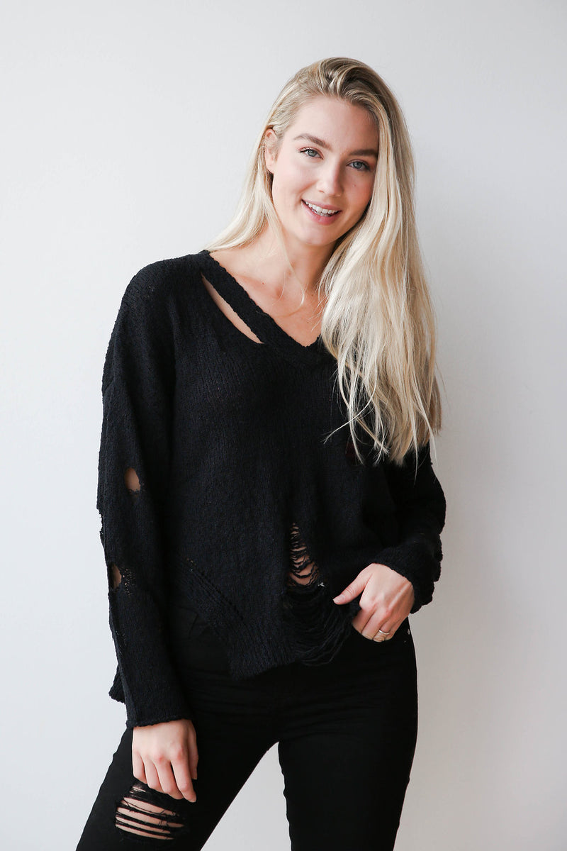 mode, not distraught sweater