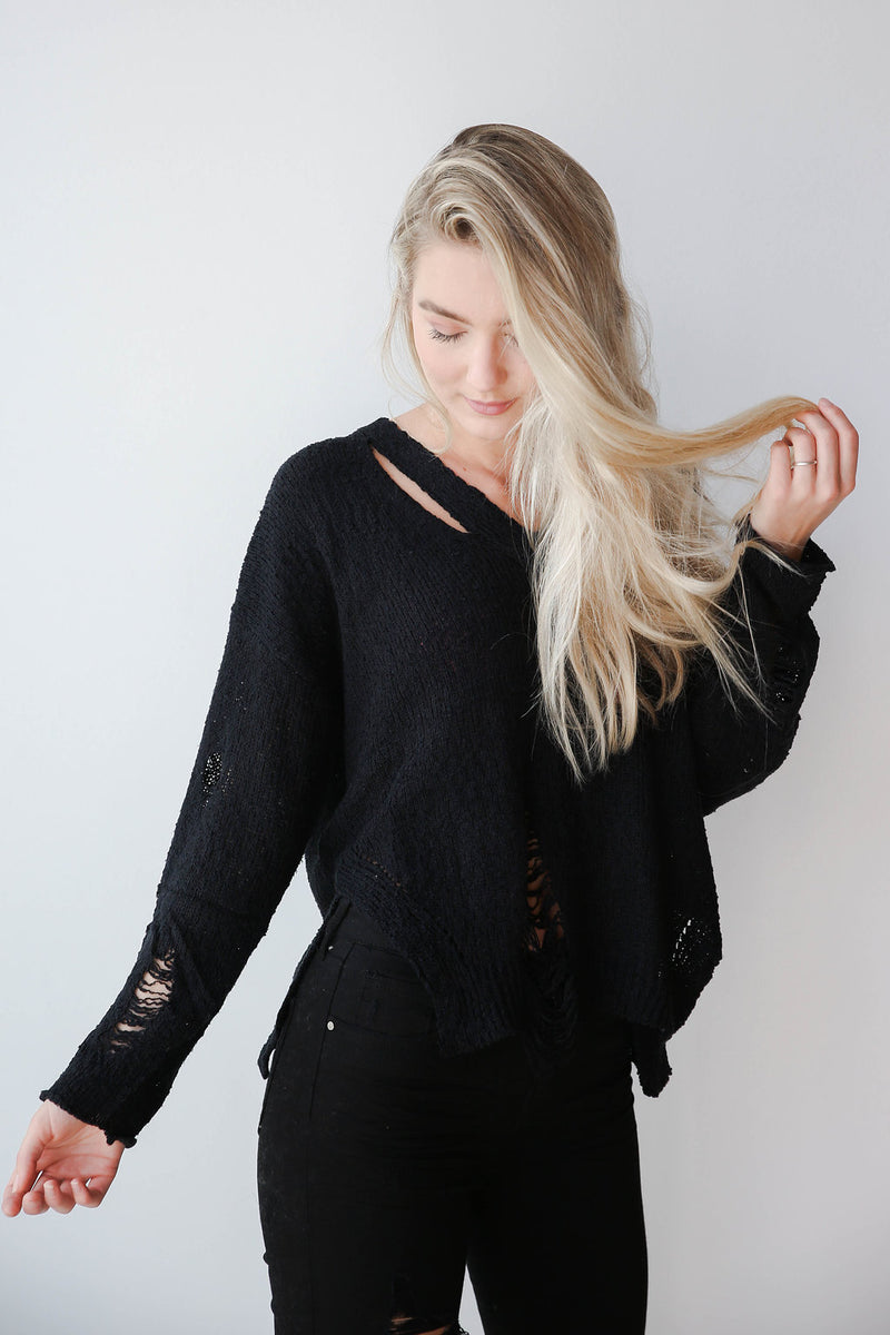 mode, not distraught sweater