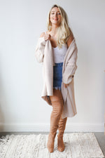 mode, oversized 2 pocket cardi